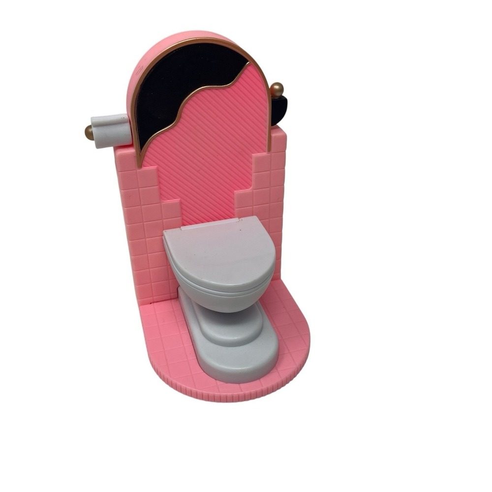 LOL Dolls Dollhouse Replacement Part - White Pink Toilet Bathroom 2021 MGA - Picture 1 of 7